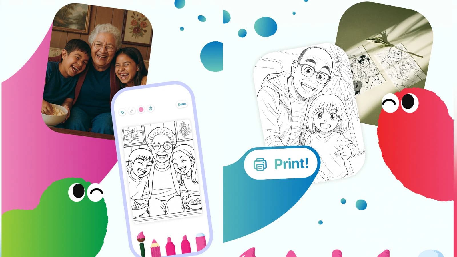 This AI App Turns Family Photos into Personalised Kids’ Colouring Book Pages