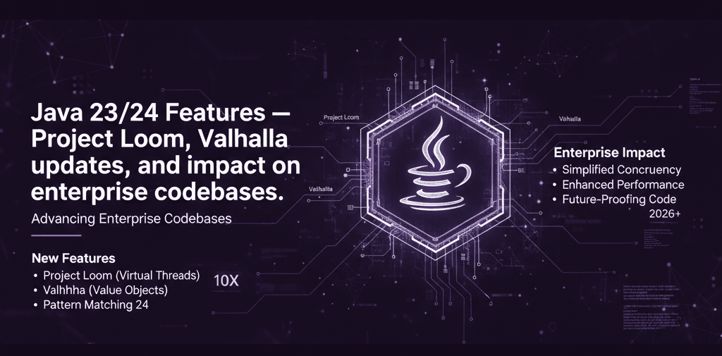 Java 23/24 Features — Project Loom, Valhalla updates, and impact on enterprise codebases.